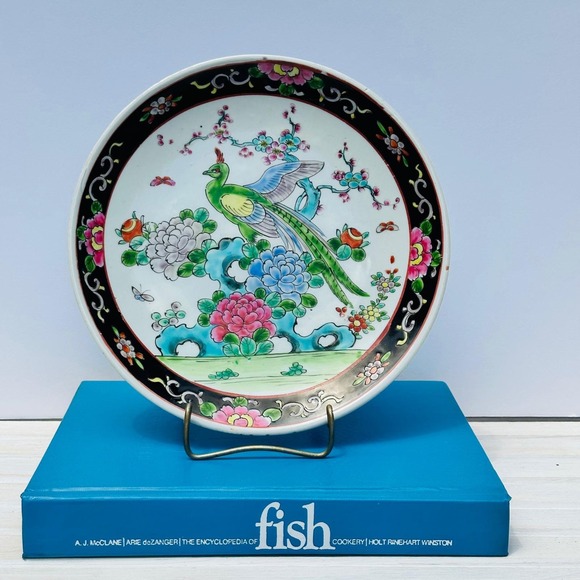 Other - Vintage‎ Japanese Porcelain Peacock Peony Floral Decorative Plate